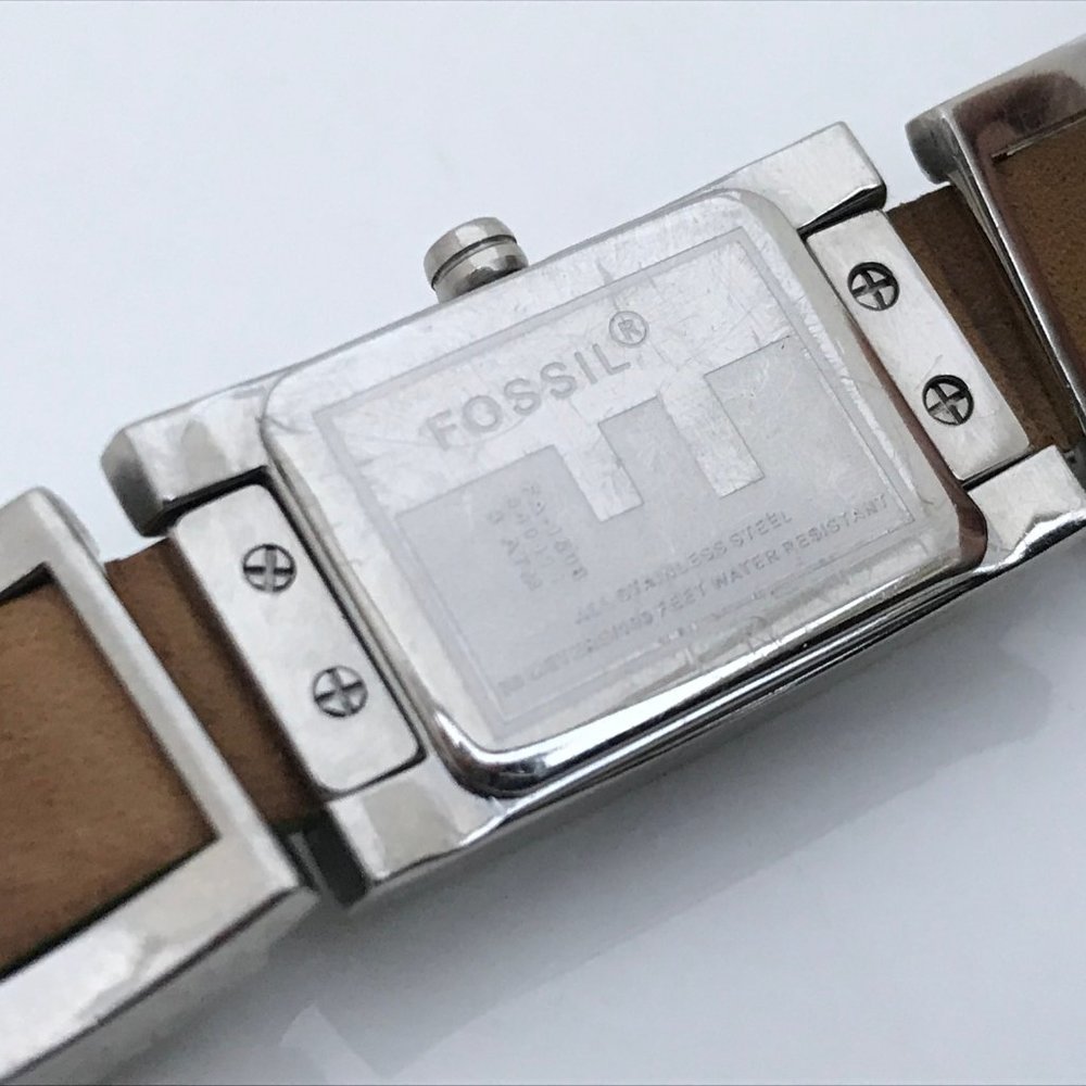 Fossil Women Watch Silver Tone Metal Brown Leather - Picture 11 of 11